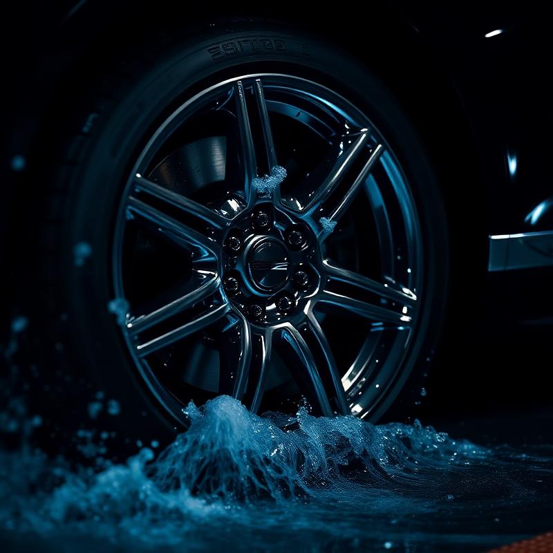 Detailed alloy wheel with a clean gloss finish